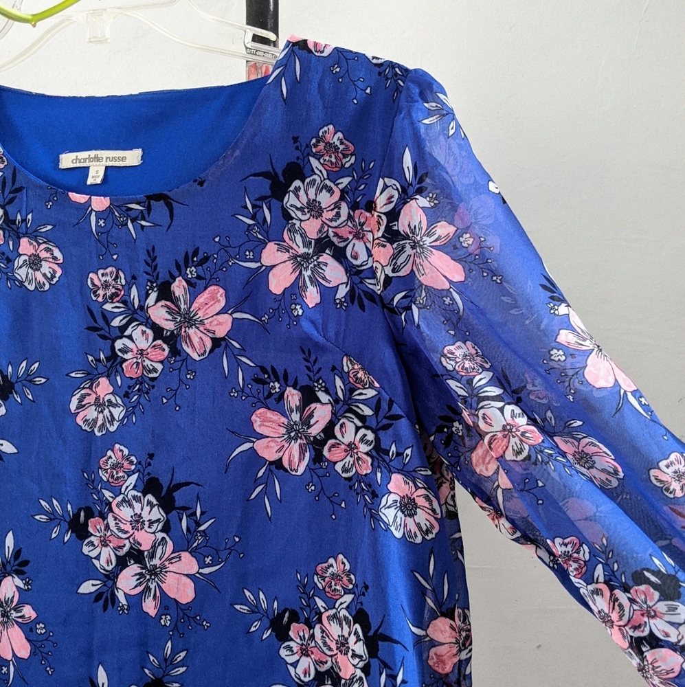 Charlotte Russe long sleeve floral shift dress